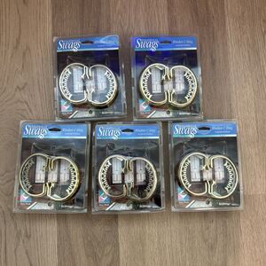 NEW 5 Sets Of 2 Brass Curtain Holdbacks Graber Sensational Swags Windsor C-Ring